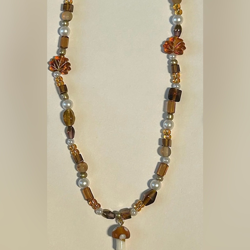 Handmade mushroom necklace
